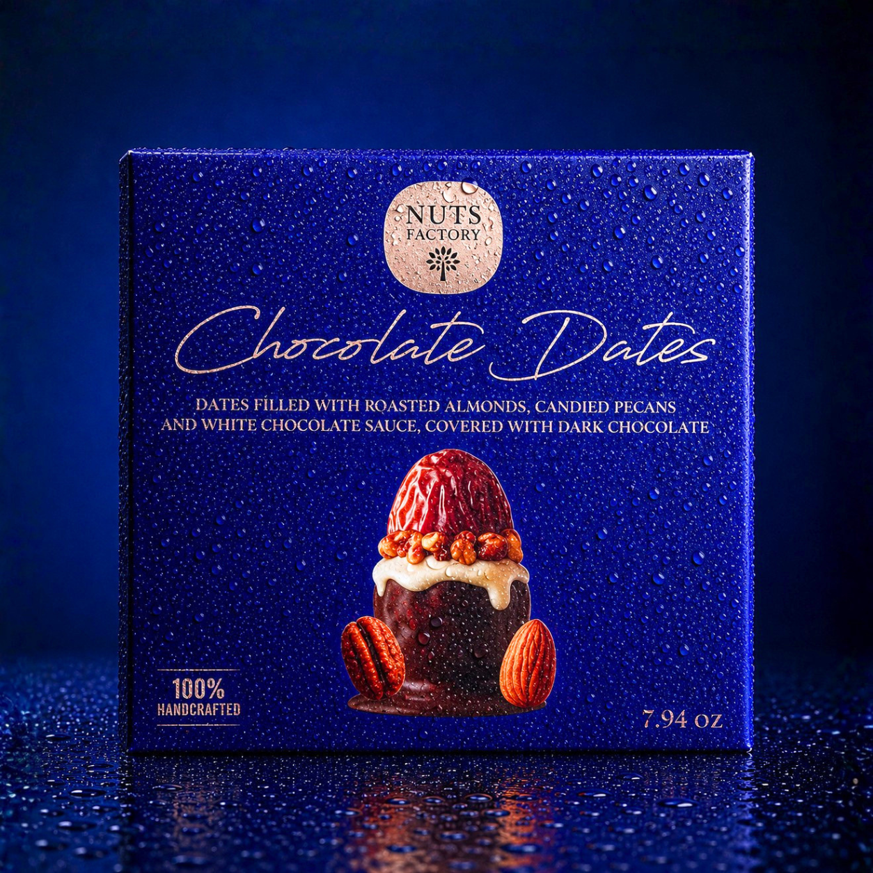 Dark Chocolate Dates - Almonds, Pecans & White Chocolate