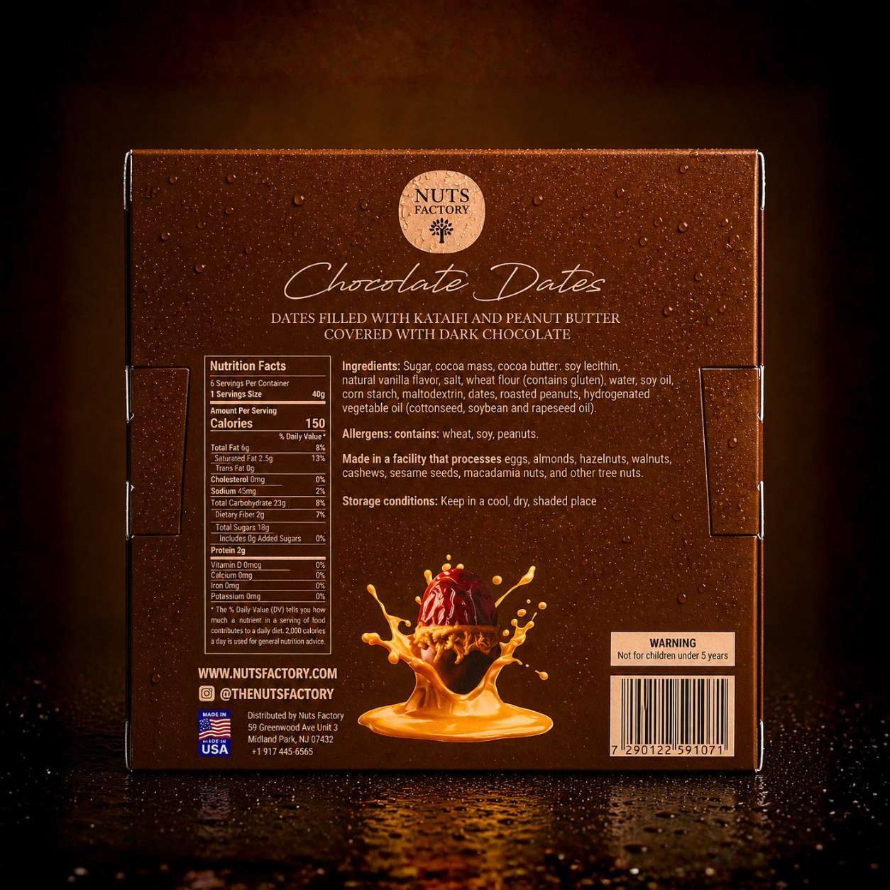 Chocolate Dates - Dark Chocolate Peanut Butter Dates