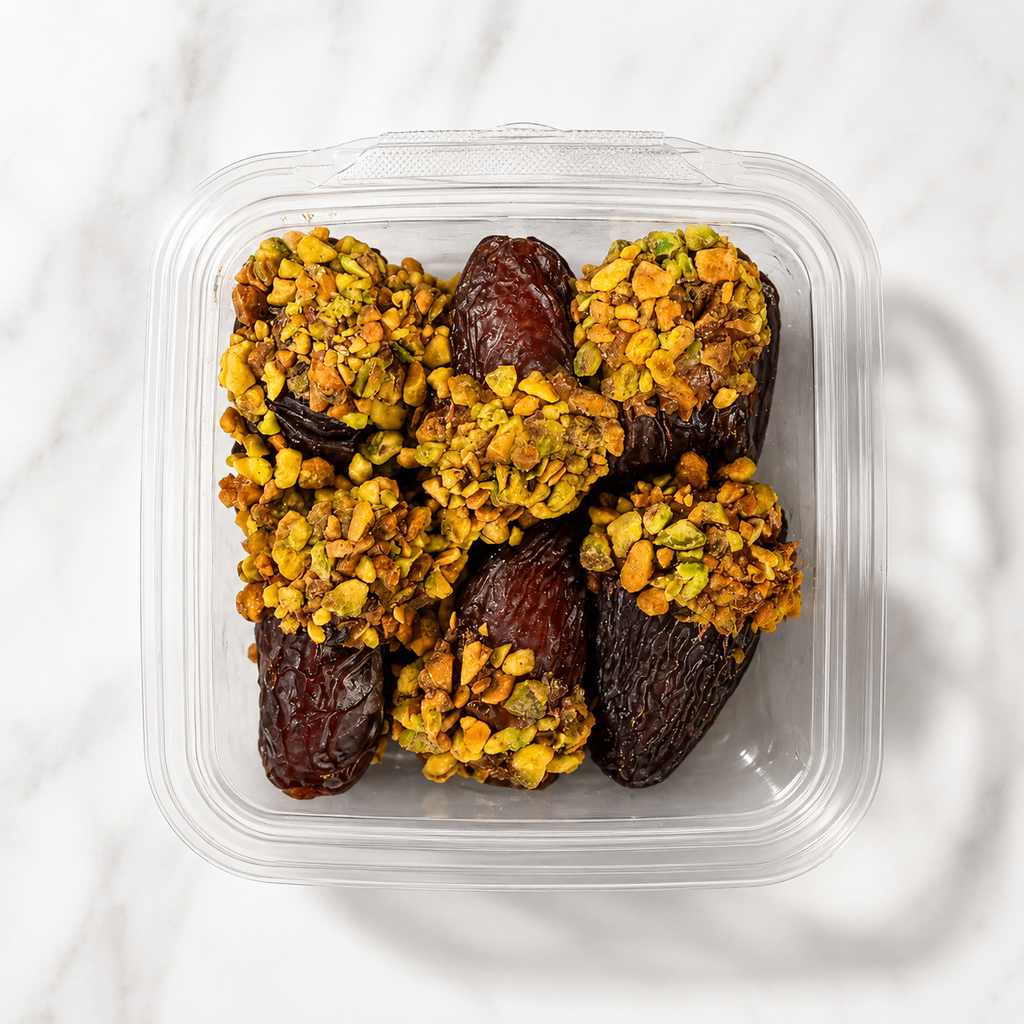Chocolate Dates - Pistachio Crunch Milk Chocolate Dates