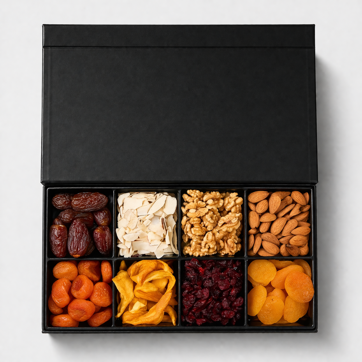 Luxury Natural Nuts & Dried Fruits Gift Box - 8 Selections Black Edition