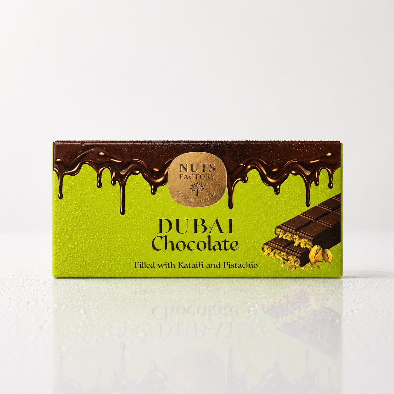 Dubai Chocolate – Original Pistachio Edition (2 Large Bars) - The Nuts Factory Gift Boxes