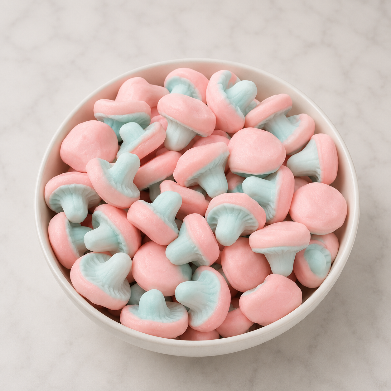 Pink & White Foamy Mushrooms