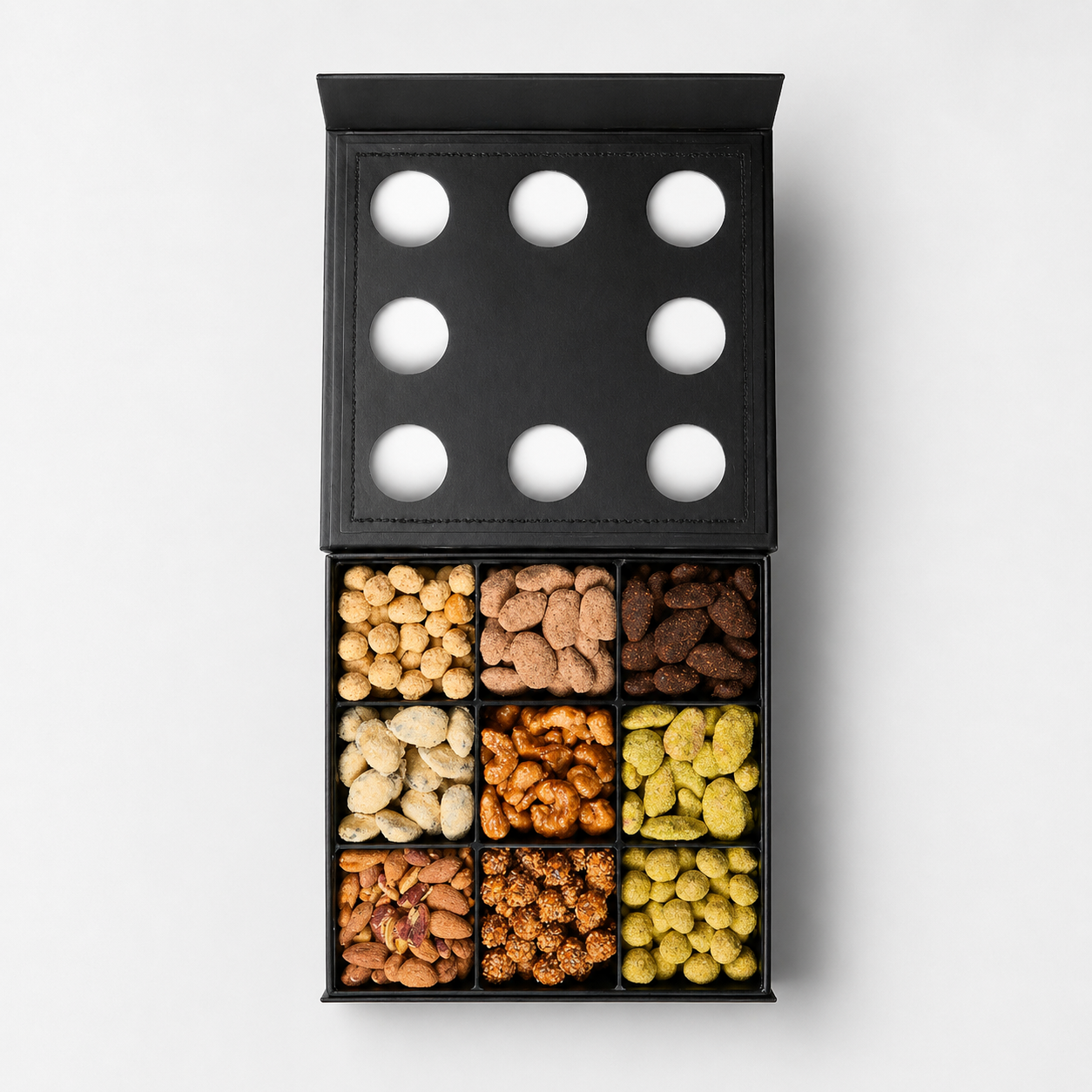 Premium Candied & Flavored Nuts Gift Box - 9 Assorted Flavors