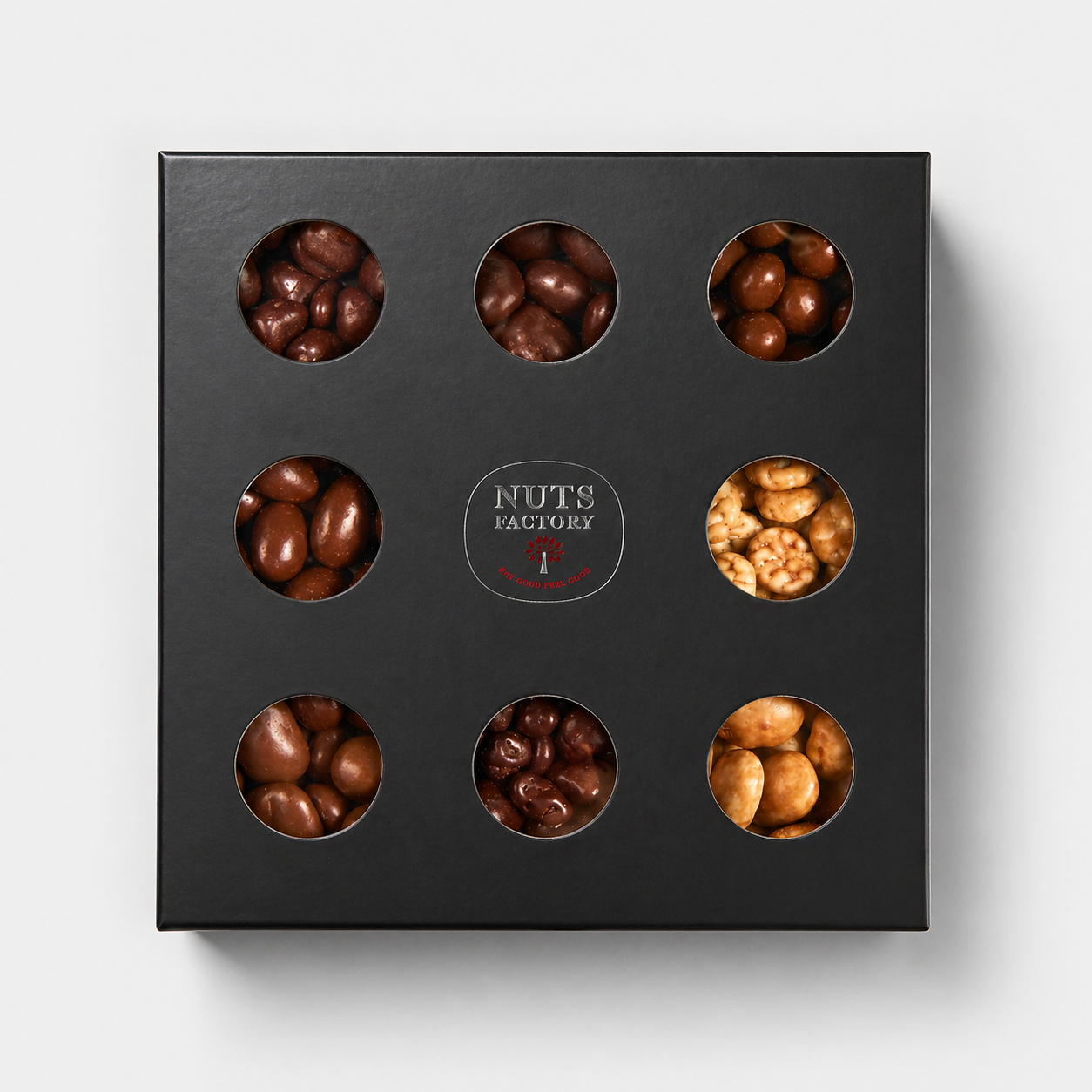 Premium Chocolate Covered Nuts Gift Box - 9 Assorted Flavors