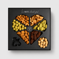 Premium Candied & Flavored Nuts Heart Gift Tray Black Edition