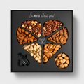 Premium Roasted & Flavored Nuts Heart Gift Tray Black Edition