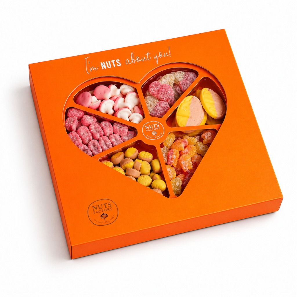 Premium Swedish Gummies Heart Gift Tray Orange Edition
